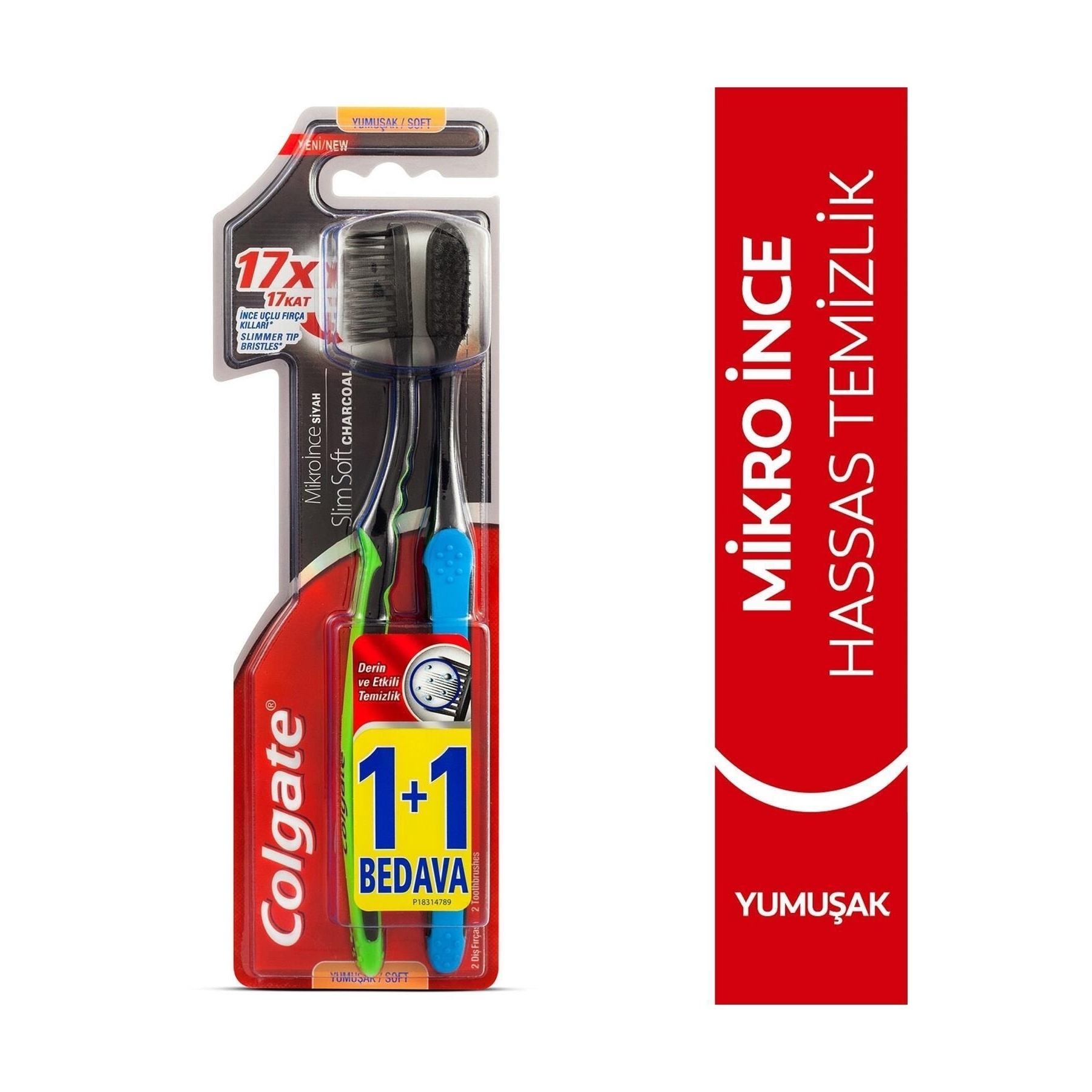 Colgate Mikro İnce Siyah Diş Fırçası 2 Adet