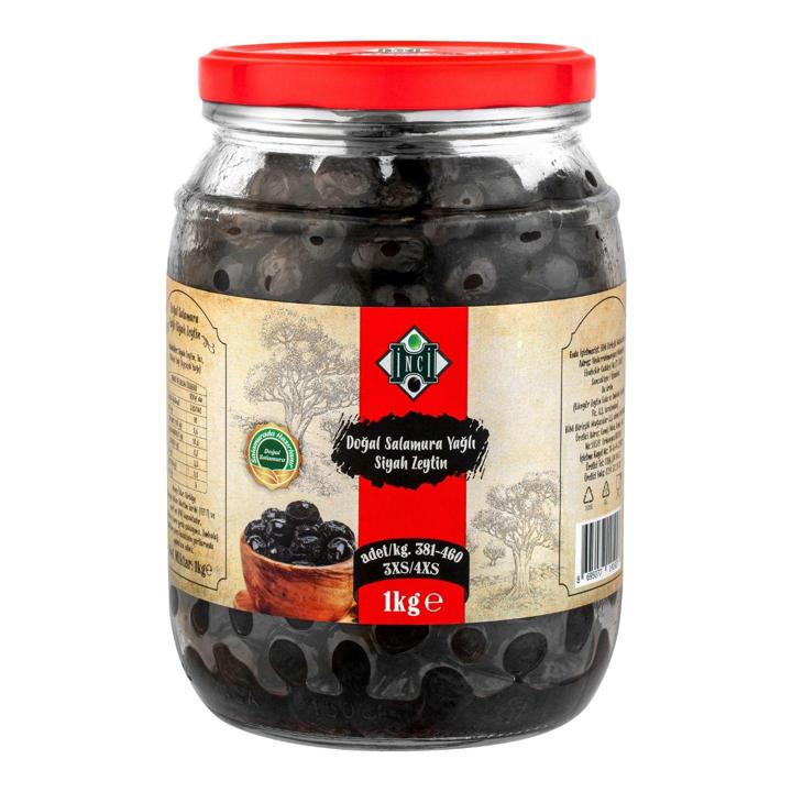 İnci Siyah Zeytin 281-460 Kalibre 1 Kg