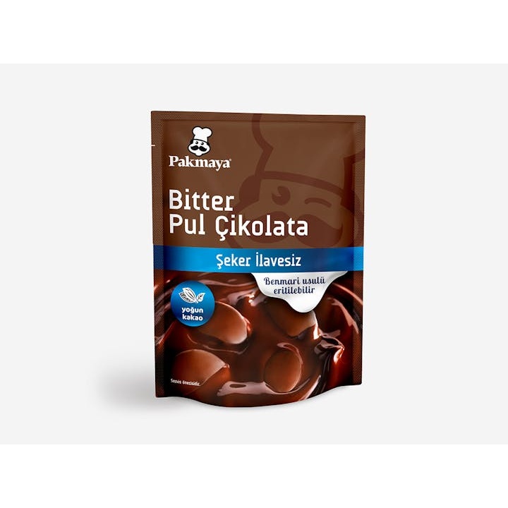 Pakmaya Şeker İlavesiz Bitter Pul Çikolata 70 Gr