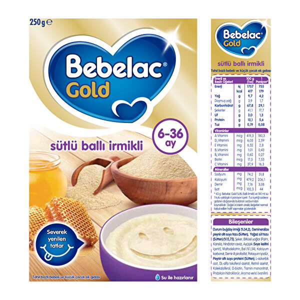 Bebelac Sütlü Ballı İrmikli 250 Gr