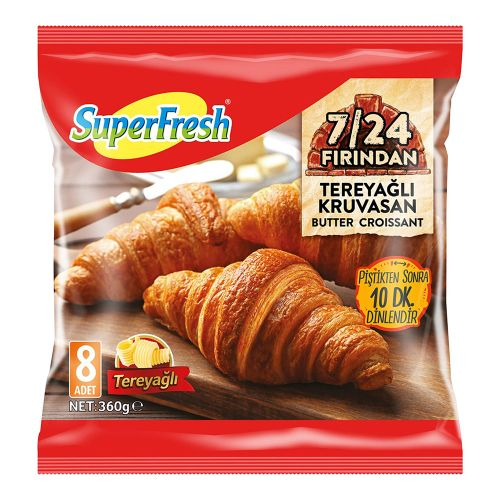 Superfresh 7/24 Fırından Tereyağlı Kruvasan 360 Gr