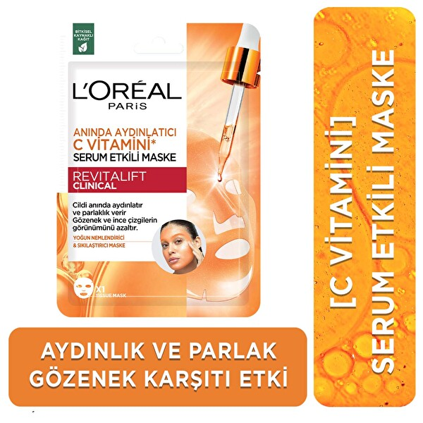 L'Oréal Paris Revitalift Clinical Aydınlatıcı C Vitamini Serum Maske 1 Adet