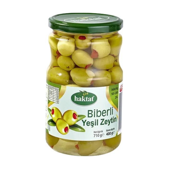Haktat Biberli Yeşil Zeytin 400 Gr