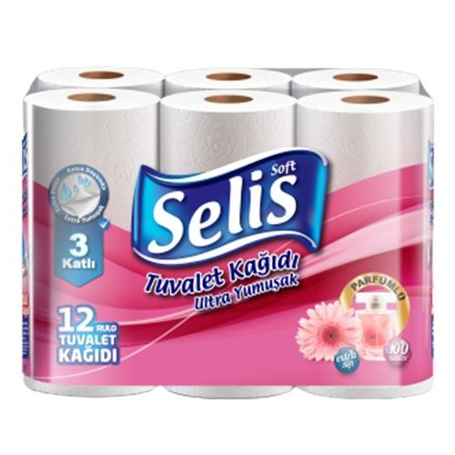 Selis Parfümlü 3 Katlı Tuvalet Kağıdı 12'li 12 Adet