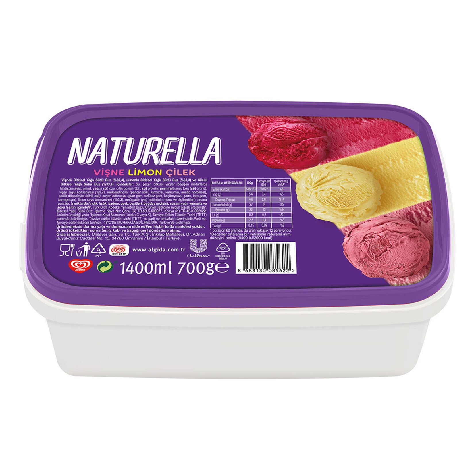 Naturella Vişne Limon Çilek 1.4 Lt