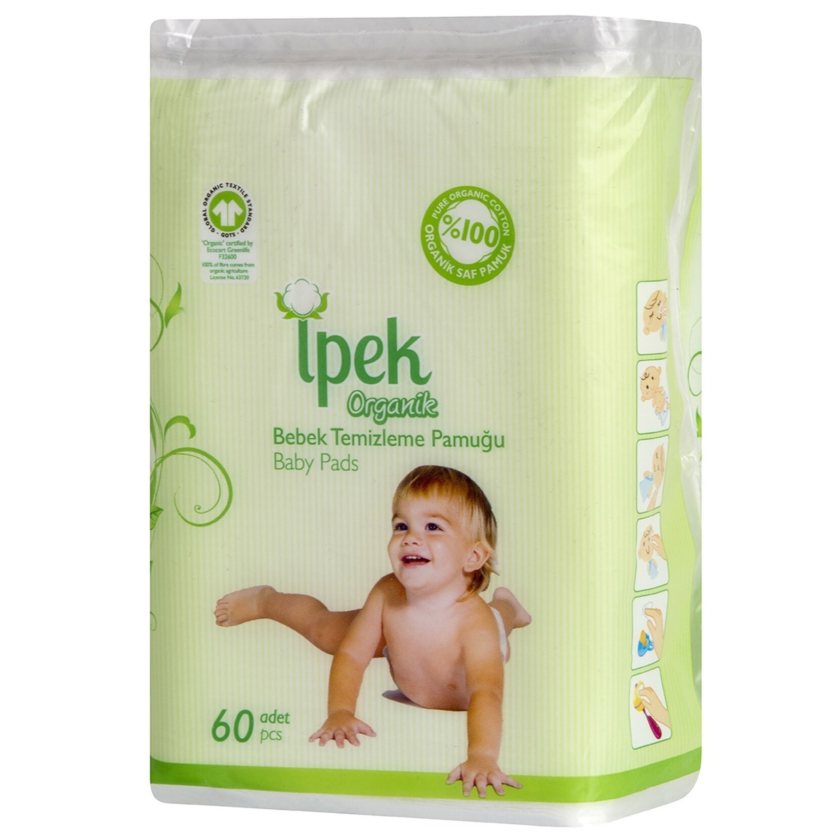 İpek Bebek Temizleme Pamuğu 60 Adet
