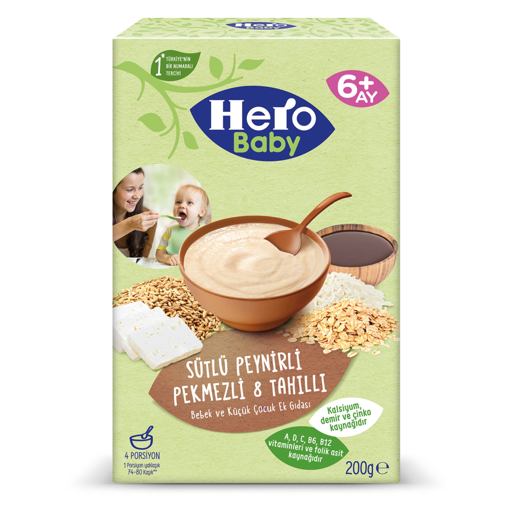 Hero Baby 8 Tahıllı Peynirli Pekmezli 200 Gr