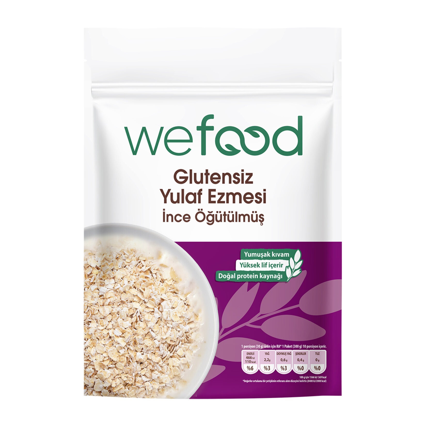 Wefood Glutensiz İnce Öğütülmüş Yulaf Ezmesi 300 Gr