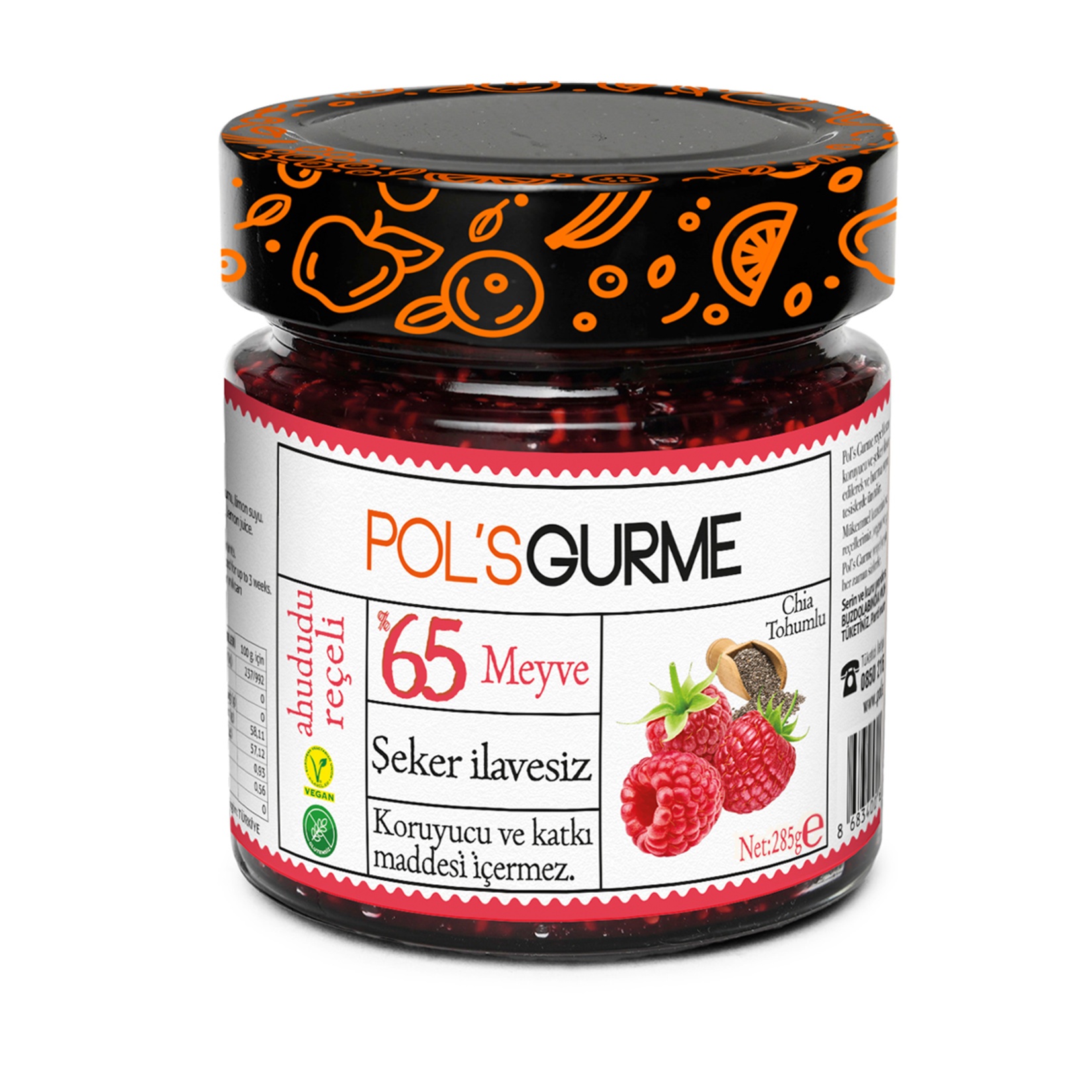 Pol's Gurme Chia Tohumlu Ahududu Reçeli 285 Gr