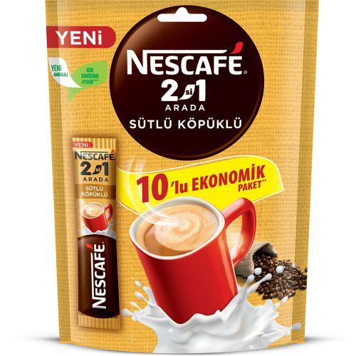 Nescafé 2'si 1 Arada Sütlü Köpüklü 10'lu Paket 100 Gr