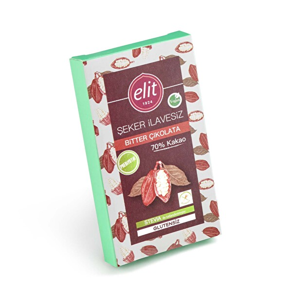 Elit Fındıklı Şeker İlavesiz Prebiyotik Bitter Çikolata 60 Gr
