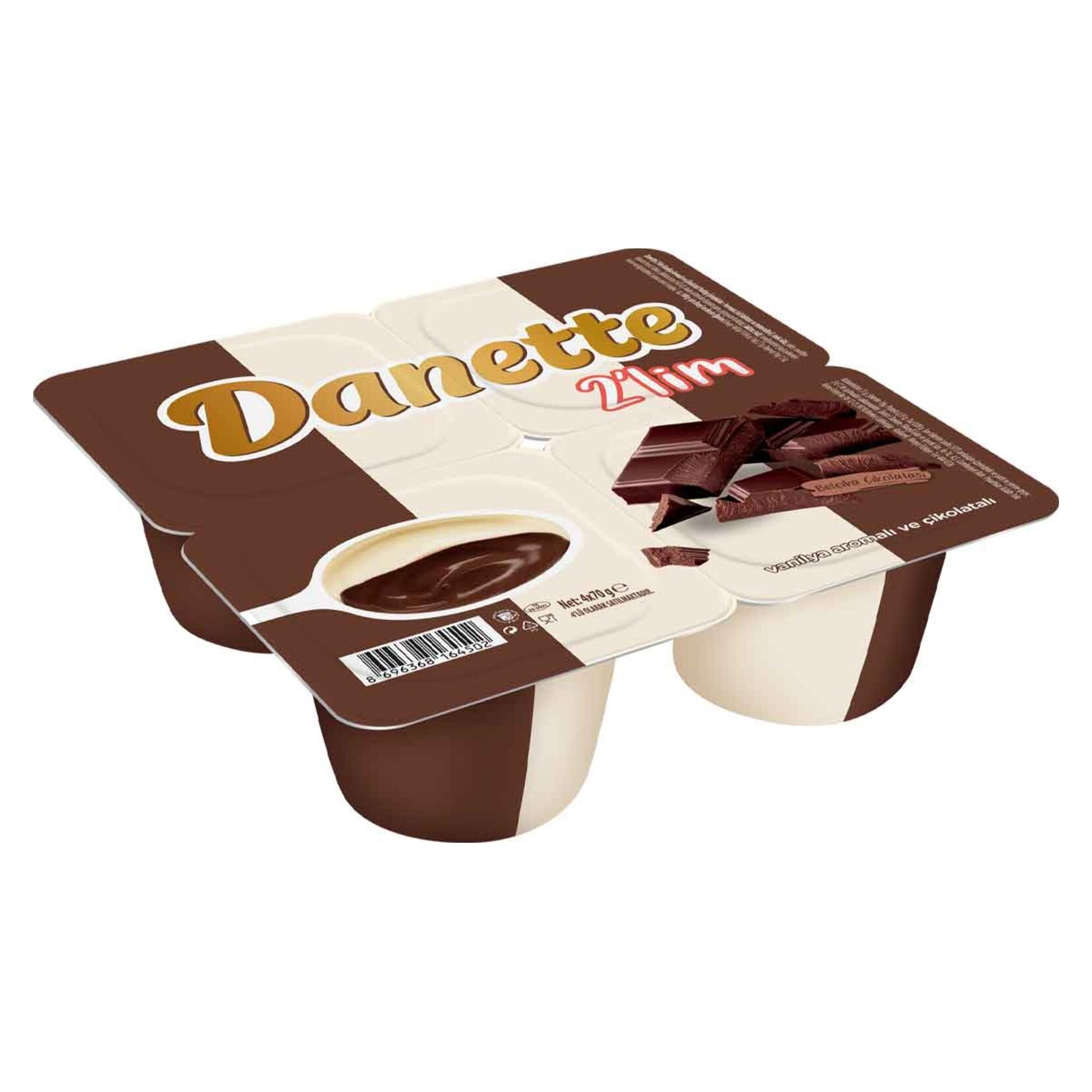 Danette İkilim Çikolatalı Sütlü Puding 4x70 Gr