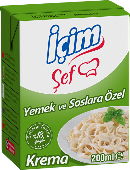 İçim Şef Yemeklik Krema %18 Yağlı 200 ml