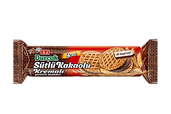 Eti Burçak Sütlü Kakao Kremalı Bisküvi 100 g 12'li
