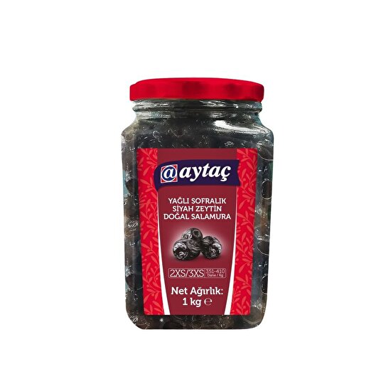Aytaç Yağlı Siyah Zeytin C 2XS-3XS (351-410) 1 Kg