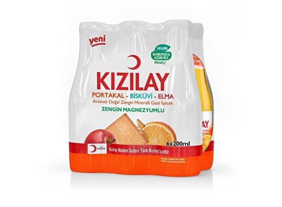 Kızılay Portakal Bisküvi Aromalı Maden Suyu 200 ml 6'lı